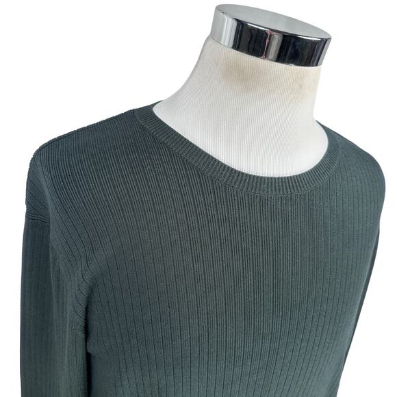 Theory Sweater Mens XL Dark Charcoal Gray Silk Blend Long Sleeve Casual Pullover - Picture 2 of 9